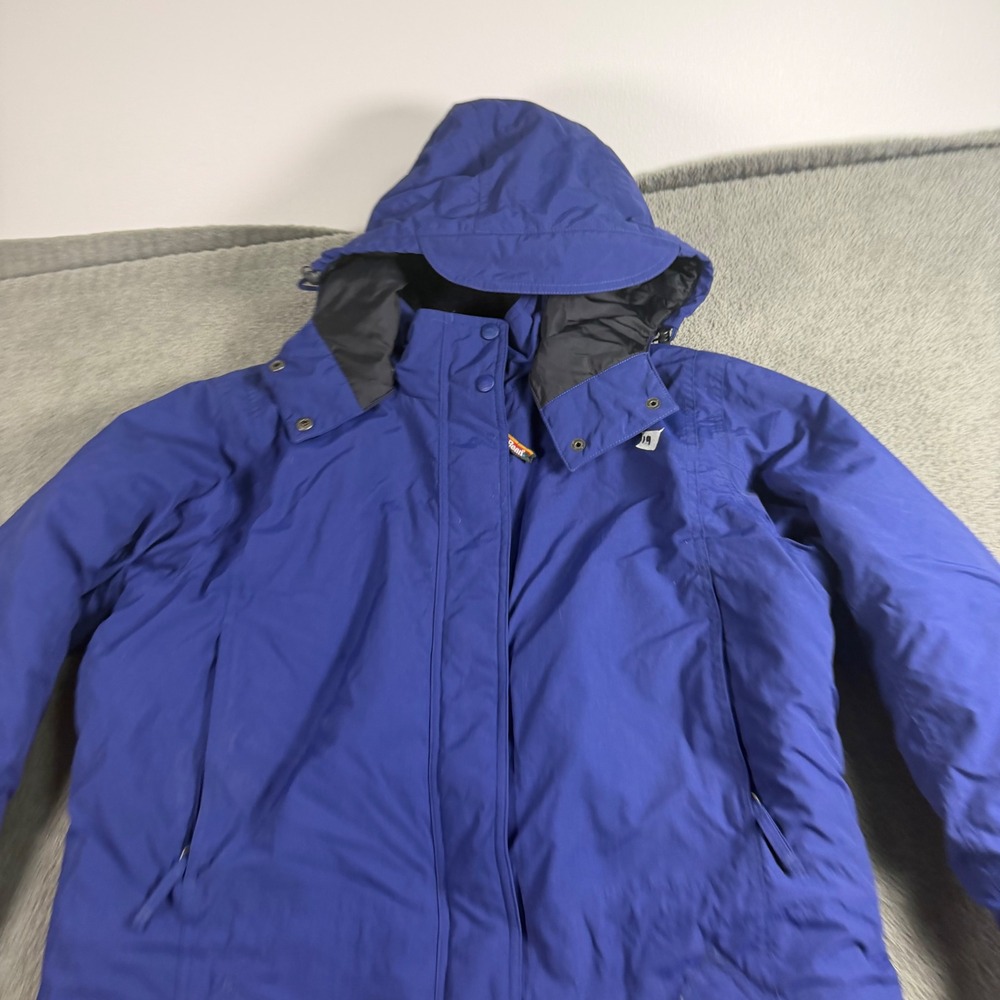 LL Bean Womens Blue Insulated Winter Parka Detachable Hood Jacket M Reg 0HJ35